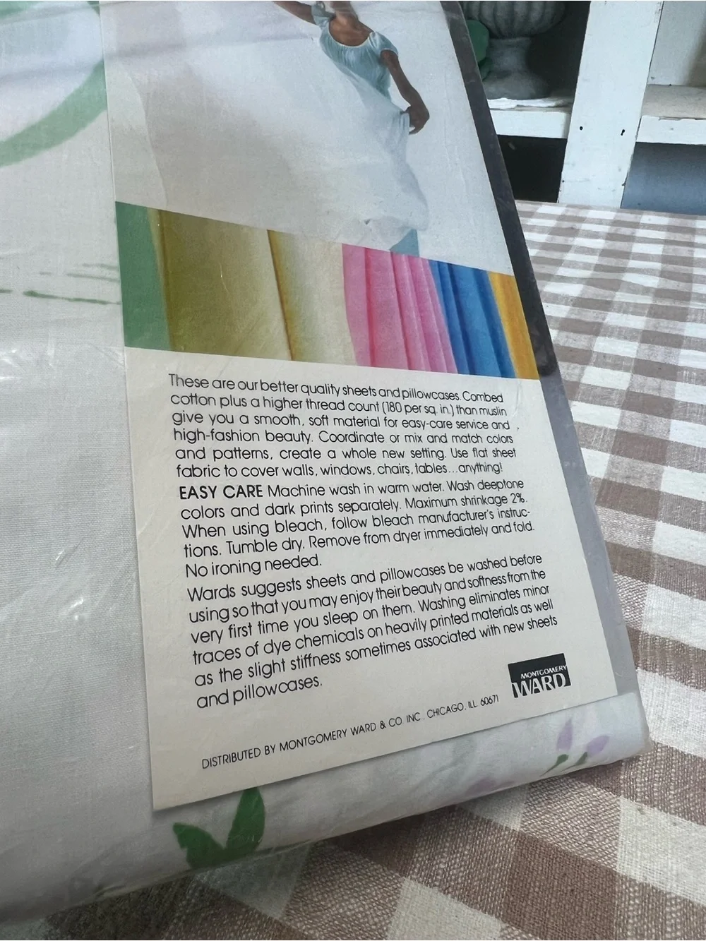 Vintage nip percale full flat sheet bedding